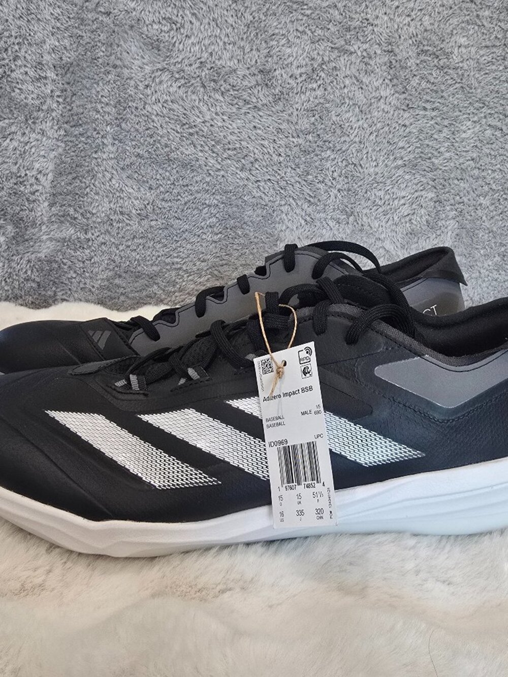 adidas Men's Adizero Impact TPU Molded Baseball Cleats Size 16 Black White NEW